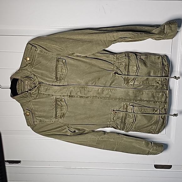 Lucky Brand XS olive green cinch waist bomber jacket - Picture 1 of 16